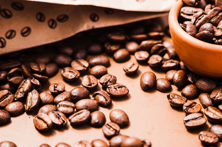 coffee beans.Roasted coffee beans goalsの写真素材