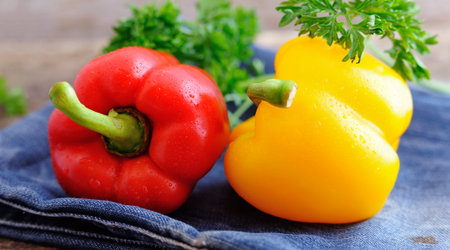 Mixed fresh peppers. Fresh sweet pepper,green onion 
