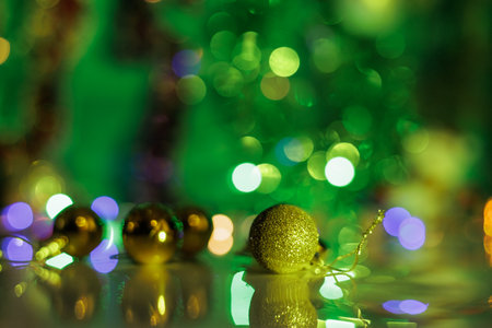 Christmas tree decorated with toys.の写真素材