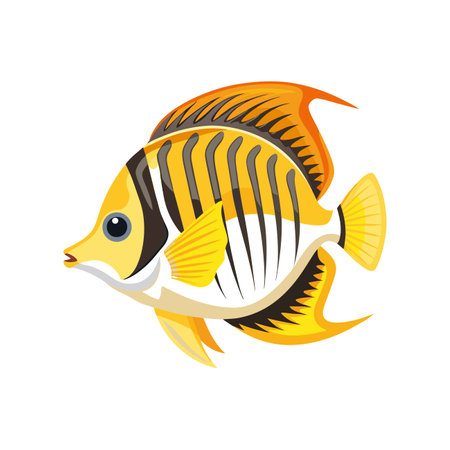 Tropical fish vector Illustration isolated on a white background.のイラスト素材
