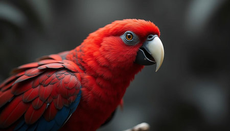beautiful red macaw bird in the zoo. close-up