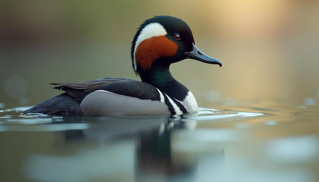 Male Red-throated Duck (Bucephala rufescens)の写真素材