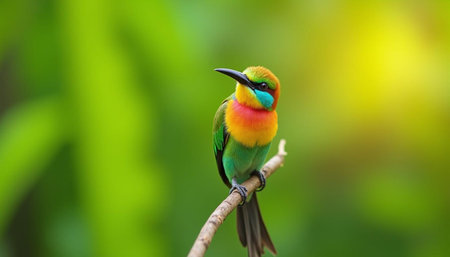 Colorful Bee-eater bird (Merops apiaster) in natureの写真素材