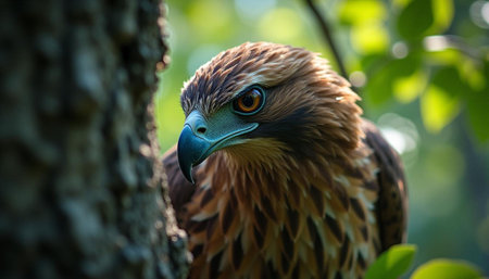 Close-up of a red-tailed hawk (Buteo jamaicensis)の写真素材