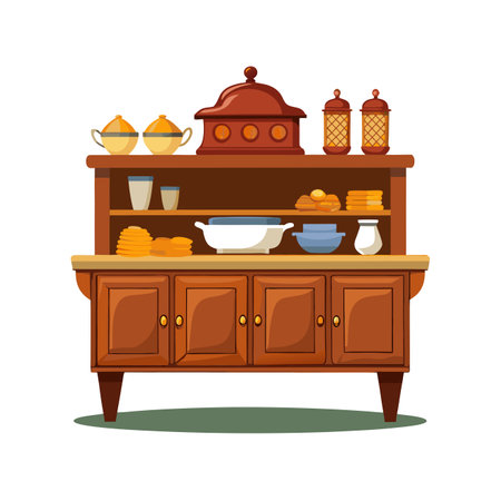 Illustration of a wooden furnitureのイラスト素材