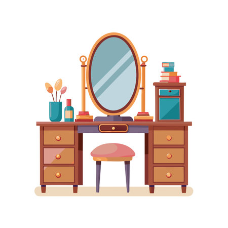 Illustration of a wooden furnitureのイラスト素材