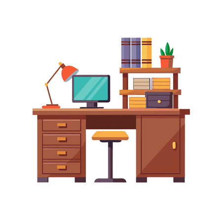 Illustration of a wooden furnitureのイラスト素材