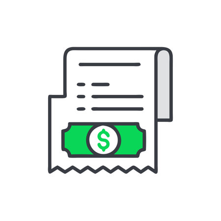 Payment, bill, receipt, money, bill, bill, bill fully editable vector iconのイラスト素材