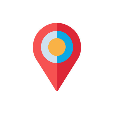 Location icon in flat color style. Map pointer gps navigation symbolのイラスト素材