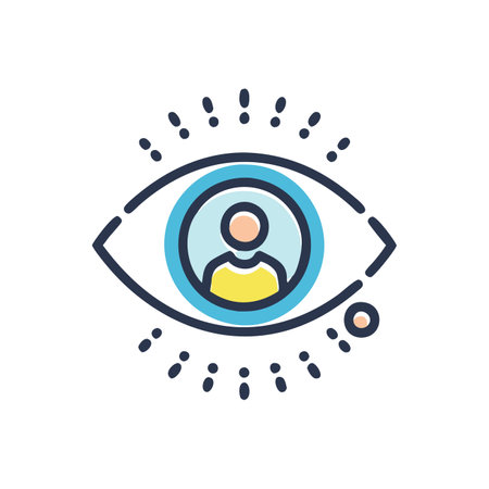 Eye icon in outline style isolated on white background. Vector illustration.のイラスト素材