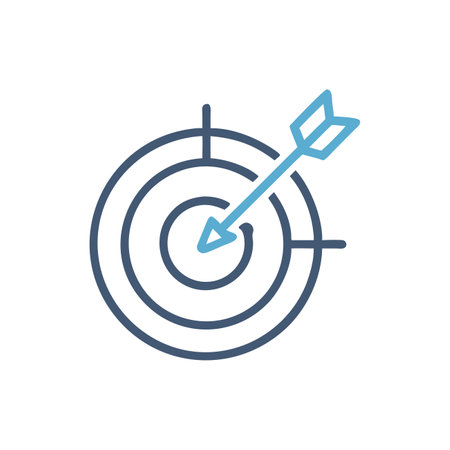 Archery target line icon, outline vector sign, linear symbol isolated on white.のイラスト素材