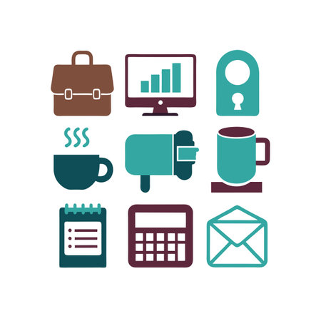 Set of business and office icons.のイラスト素材