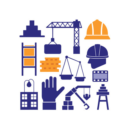 Set of construction icons.のイラスト素材