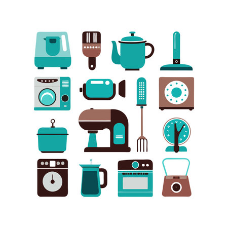 Set of home appliances icons.のイラスト素材