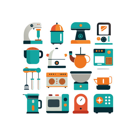 Set of home appliances icons.のイラスト素材
