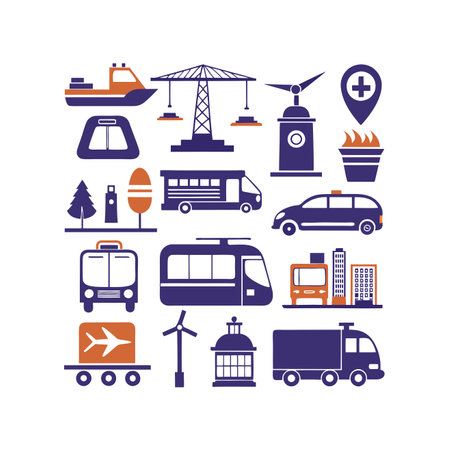 Set of transportation icons.のイラスト素材