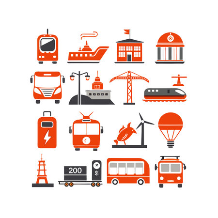 Set of transportation icons.のイラスト素材