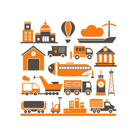 Set of transportation icons.のイラスト素材
