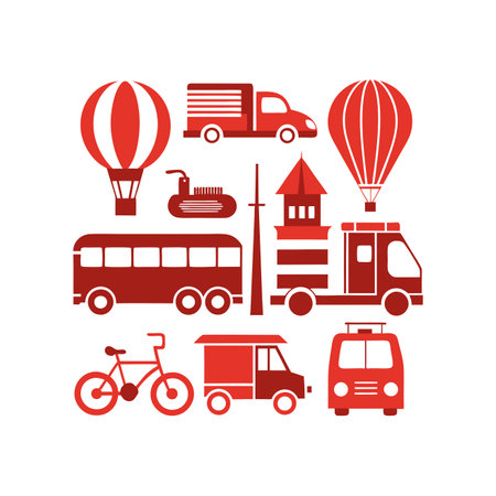 Set of transportation icons.のイラスト素材