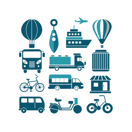 Set of transportation icons.のイラスト素材