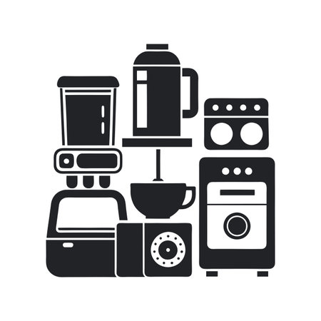 Set of home appliances icons.のイラスト素材