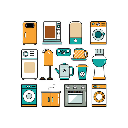 Set of home appliances icons.のイラスト素材