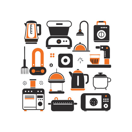 Set of home appliances icons.のイラスト素材