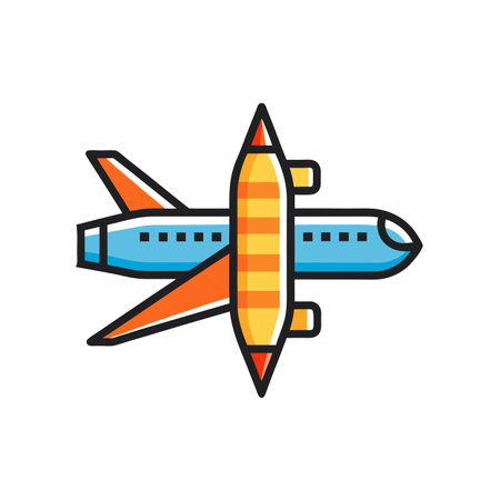 Airplane icon, vector illustration. Flat design style, modern colorful concept.のイラスト素材