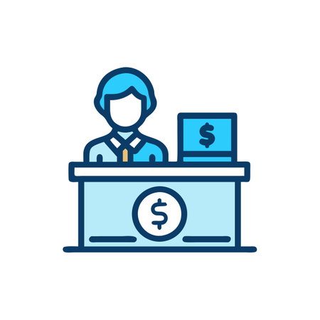 Modern Bank Teller Iconのイラスト素材