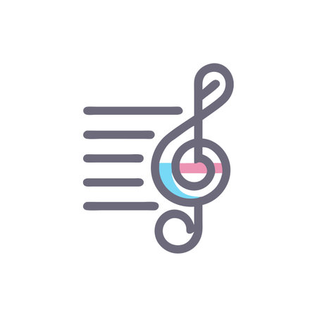 Stylish Music Key Signature Structure Iconのイラスト素材
