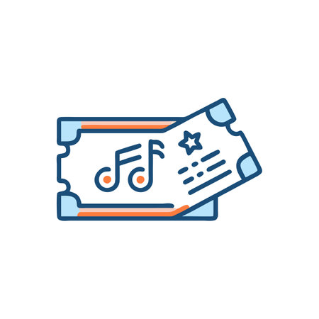 Stylish Concert Ticket Icon Designのイラスト素材