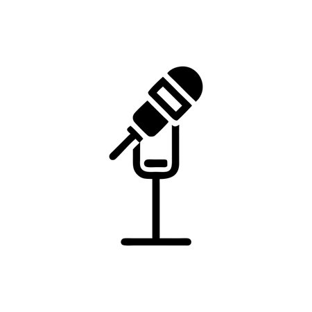 Durable Microphone with Stand for Performancesのイラスト素材