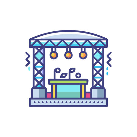 Dynamic Music Festival Stage Iconのイラスト素材