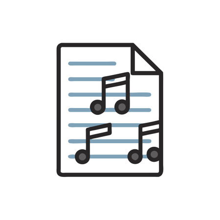 High-Quality Sheet Music with Notes for Musiciansのイラスト素材