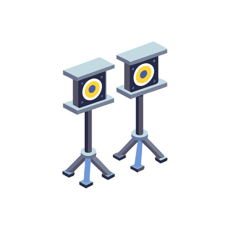 High-Quality Studio Monitor Stands for Musiciansのイラスト素材