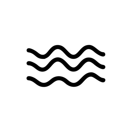 Wave icon vector. A thin line sign. Isolated contour symbol illustrationのイラスト素材