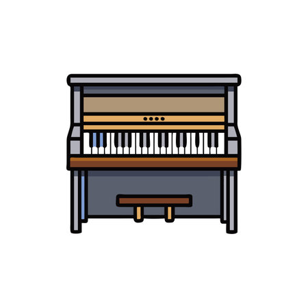High-Quality Upright Piano for Performancesのイラスト素材
