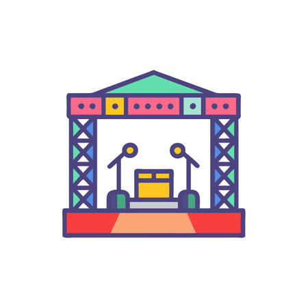 Stylish Music Festival Stage for Performersのイラスト素材