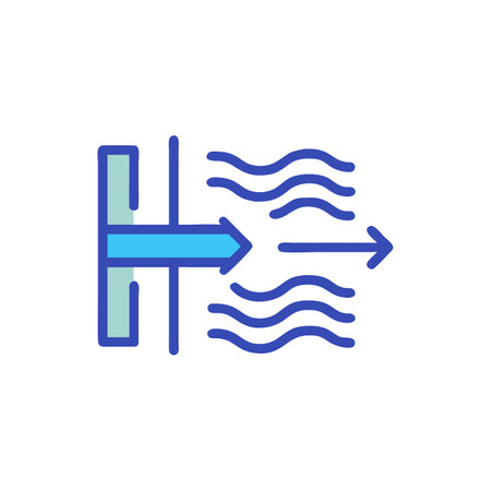 Air conditioning, heating, air conditioner, air flow vector iconのイラスト素材