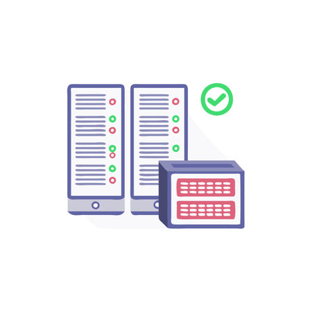 Data center vector illustration. Server, hosting, mainframe, cloud computing concept.のイラスト素材