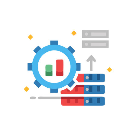 Data analytics flat color icon. Vector illustration. Data analysis concept.のイラスト素材
