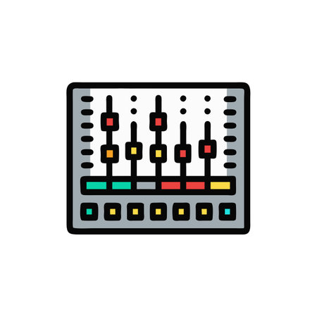 Sound mixer flat color icon. Vector illustration. Isolated on white background.のイラスト素材