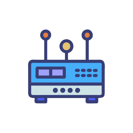 Router flat color icon. Isolated on white background. Vector illustrationのイラスト素材