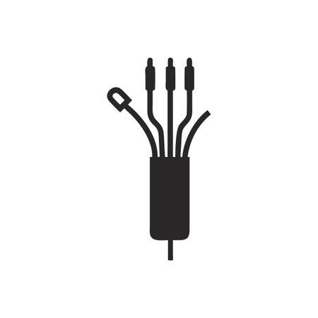 Cable icon in flat style. Connector vector illustration on white isolated background. Electricity business concept.のイラスト素材