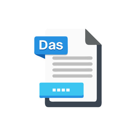 DAS file icon in flat color style. File document data storageのイラスト素材