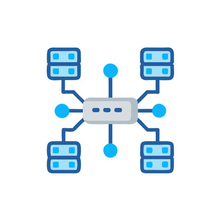 Data center vector icon. Data center flat line icon. Data center vector iconのイラスト素材