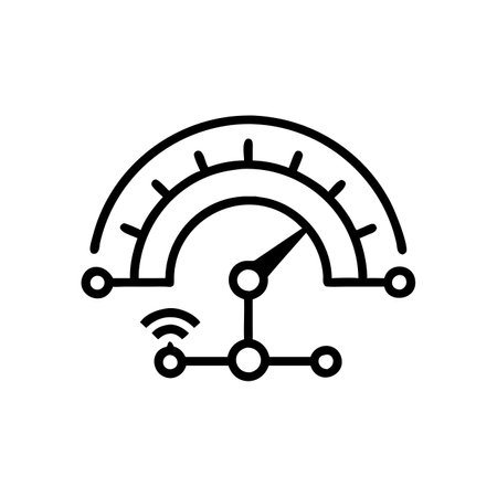 Speedometer icon, high quality outline symbol for web site design or mobile appのイラスト素材