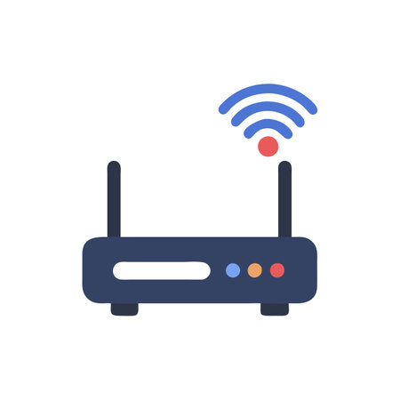Wifi router icon in trendy flat style isolated on white background. Internet symbol for your web site design, logo, app, UI. Vector illustration, EPS10.のイラスト素材