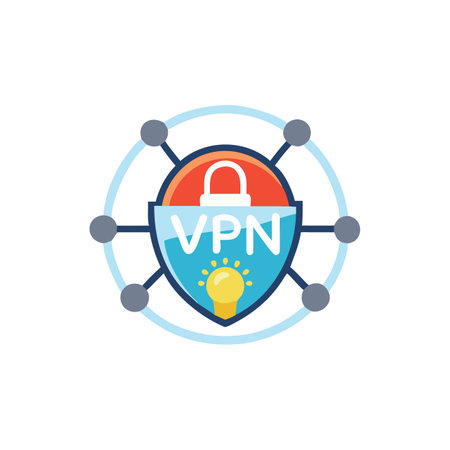 Vpn icon in flat color style. Virtual private network internet securityのイラスト素材