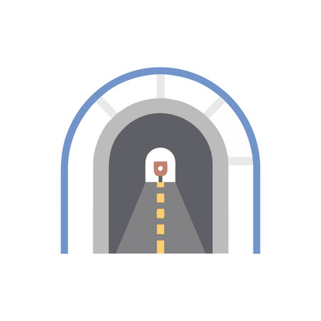 Tunnel flat icon isolated on white background for your web and mobile app designのイラスト素材